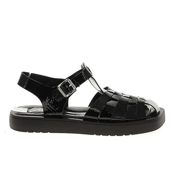 Free People Finn Platform Fisherman Sandal Black Patent Leather Size 41 US 10 - Picture 2 of 13